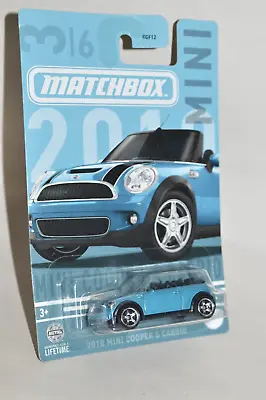 1:64 Scale Die Cast Matchbox 2010 Cooper Mini S Cabrio 3/6 Convertible BLUE • $3