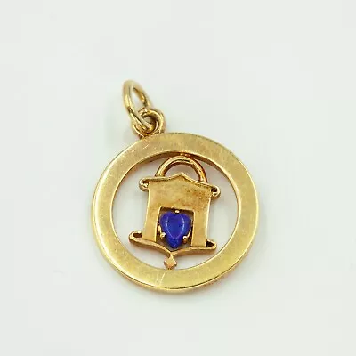 Vintage CARTIER 18K Yellow Gold Lapis Charm Pendant (19263) • $1800