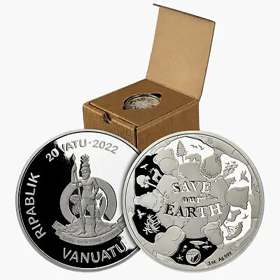 Save Our Earth Carbon Neutral 1oz Silver Coin Vanuatu 2022 Limited Edition • $112