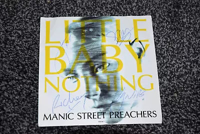 MANIC STREET PREACHERS Little Baby Nothing Rare Band + Richey SIGNED 1992 VINYL • £74.99