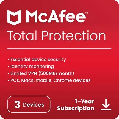 McAfee Total Protection 2024 | DIRECT FROM MCAFEE | Same Day Digital Delivery • $79.95