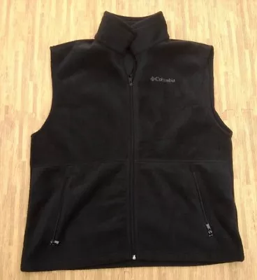 Columbia Black Fleece Full Zip Sleeveless Vest Jacket ~ Men's Large L • $19.99