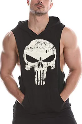 Men's Workout Hooded Tank Top Sleeveless Gym Hoodies Bodybuilding Muscle T-Shirt • $27.99