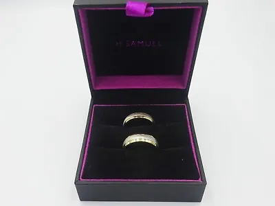 £325 • Buy 9ct Gold Wedding Rings Bride Groom Matching Set H Samuels Size R & O RRP £390