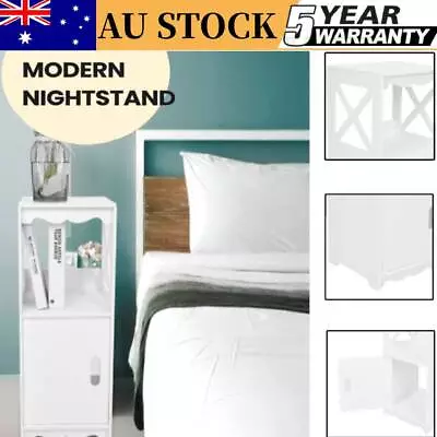 Bedside Tables Side Table Nightstand Storage Drawer Shelf Bedroom Unit 2 Layer • $26.50