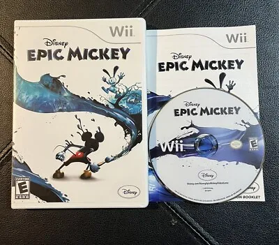Epic Mickey Nintendo Wii Game Case & Manual! Cleaned Tested & Working! • $6.95