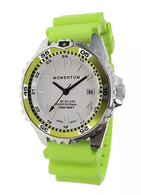 Momentum M1 Splash 38 Oversized Ladies Dive Watch With Rubber Dive Strap Lime • $169