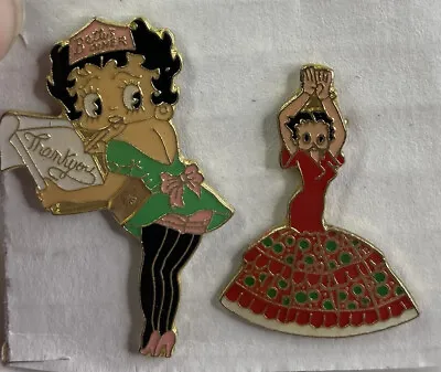£13.86 • Buy Vintage Lot Of 2 Betty Boop (Salsa Dancer / Waitress) Trading Pins Or Tie Tacks