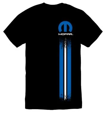 Black T-Shirt - Mopar  M  W/ Blue & White Left Stripe Logo / Emblem (Licensed) • $17.99