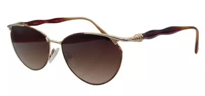 Vintage Silhouette M6270 Brown Gold Oval Cat Eye Sunglasses W/ NEW LENSES! • $96