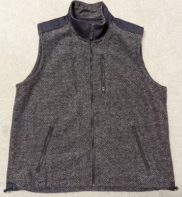 VTG Orvis Mens Vest Brown Full Zip Herringbone Size XL • $59.98