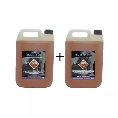 Pure Cold Pressed Linseed Oil 10 Litres (2 X 5ltr) For Horses + Wood - FREE Pump • £44.99