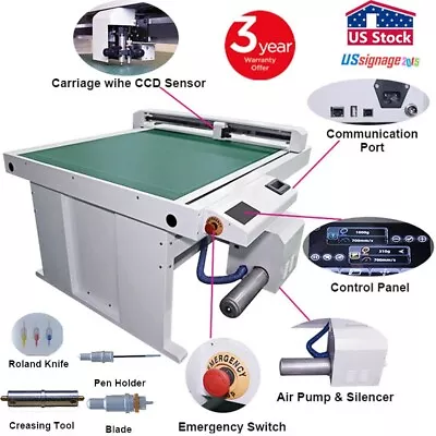 US 27.6 X40  Flatbed Cutter Cutting Plotter For Paper Crafts Labels CCD Camera • $9399.61