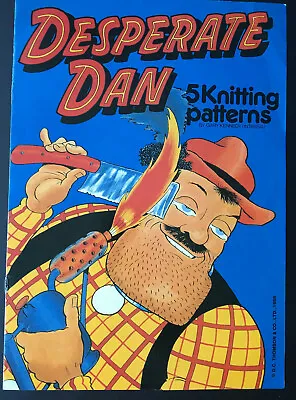  KNITTING PATTERN Desperate Dan 5 Intarsia Jumper Dandy Comic Gary Kennedy 1988 • £4.74