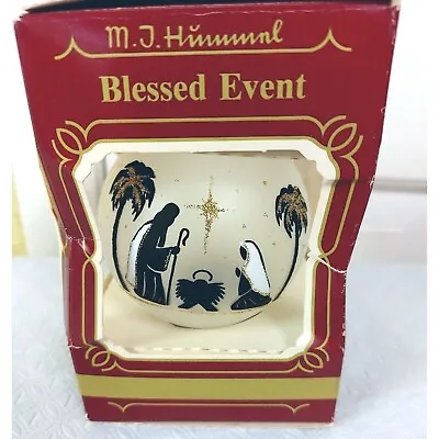 Vntg 83 M.J. Hummel Goebel Frosted Glass Ornament  Blessed Event Nativity Scene • $9.99