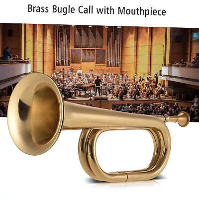 Bugle Call Trumpet Brass Cavalry Horn With Mouthpiece For School Band B5N1 • $31.44