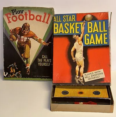 Vintage All-Star Basket Ball  & Play Football Board Games Whitman Publishing Co • $42.48