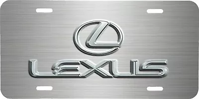 $17.95 • Buy Lexus Logo Brushed Steel Look Vehicle License Plate Auto Car Front Tag