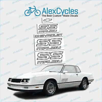 Monte Carlo MALIBU SS 1987 1988 Black High Cast Decals Vinyl Stickers Chevy Kit • $22.70