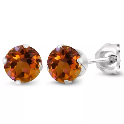 925 Sterling Silver Orange Mystic Topaz Stud Earrings For Women (1.20 Cttw • $28.99