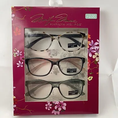 Marilyn Monroe 3-PACK Premium Reading Glasses Readers +2.00 NEW  • $29.99