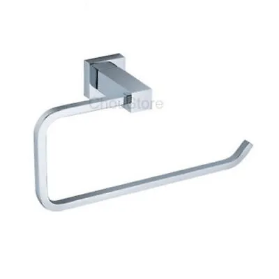 Chrome Bathroom Hand Towel Ring Towel Rack Holder Square Solid Towel Bar C125 • $28.80