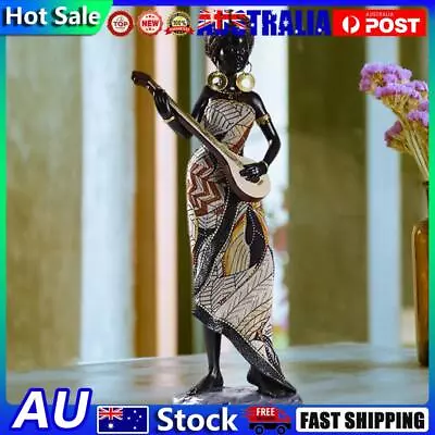 Resin African Black Sculpture Ornaments Tribal Women Statue Art Home Decor (A) • $27.28