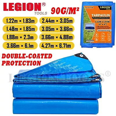 $38.90 • Buy Blue Tarpaulin Tarp Waterprood Camping Poly Tarps Cover Sheet Truck UV PE
