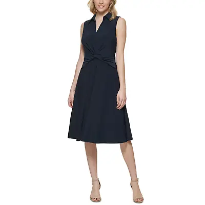 Tommy Hilfiger Women's Twist-Front Midi Dress Sleeveless V-Neck Size 14 • $69.99