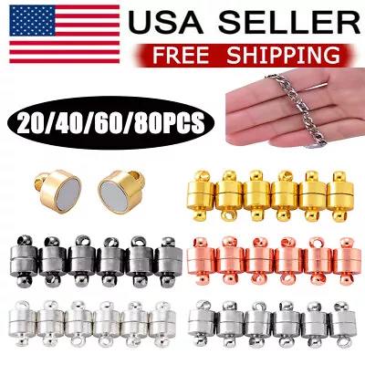 DIY Strong Magnetic Clasps For Necklace Bracelet Jewelry Findings 20/40/60/80Pcs • $11.99