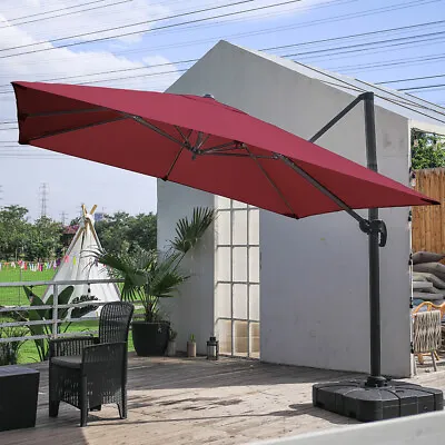 Outdoor Top Sun Parasol Umbrella With Cross Bracket Garden Shelter Waterproof  • £165.95