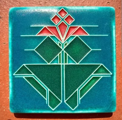 Motawi Tileworks 4x4 Avery Tulip: Turquoise • $47