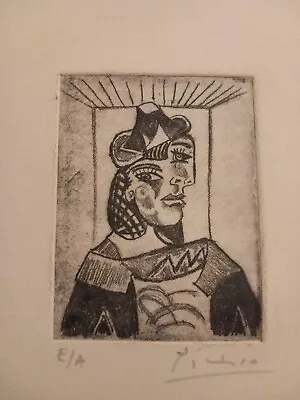 Etching Pablo Picasso Pencil Signed On Old Printing Paper • $160.81