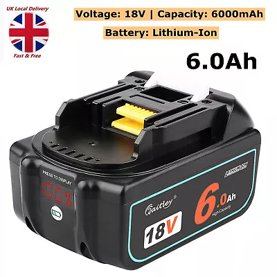 18V 6.0Ah Li-ion Battery For Makita BL1830 BL1840 BL1850 BL1860 With LED Display • £25.56