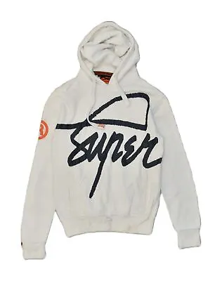 SUPERDRY Mens Vintage Graphic Hoodie Jumper Small White Cotton LB01 • $12.29