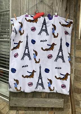 Envogue PARIS Dachshunds Oversized Throw Blanket 60 X 70.   RN#119737  Pre-owned • $30