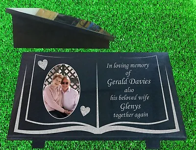 Personalised Granite Memorial Plaque Grave Marker With Picture • £56.99