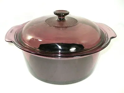 Vision Cranberry 5L Teflon Bottom Corning Ware Glass Cookware Dutch Oven Pot ** • $35.99