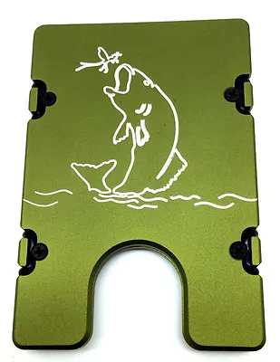 Large Mouth Bass BilletVault Wallet Alum RFID Protection Hunter Green Anodized • $48.99