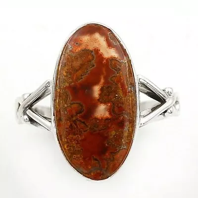  Natural Moroccan Seam Agate 925 Sterling Silver Ring Sz 7.5 ED28-6 • $32.99