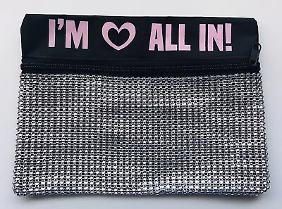 New Mary Kay I'M ALL IN Black & Rhinestones Cosmetic Makeup Bag Zipper Pouch • $15.95