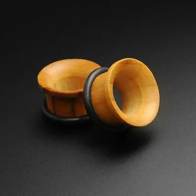 £5.99 • Buy Wooden Organic Flesh Tunnels | Olive Wood Single Flare Concave Tunnel | SIBJ