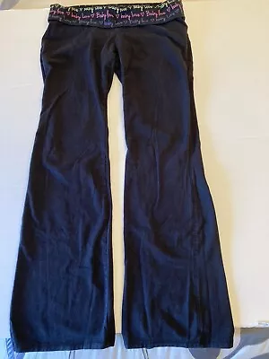 Motherhood Maternity “Baby Love” Foldover Waist Black Stretch Knit Pant M Medium • $1.99