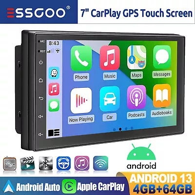 4G+64G Double 2DIN Android 13 CarPlay 7  Car Stereo Radio GPS NAV Head Unit WIFI • $84.99