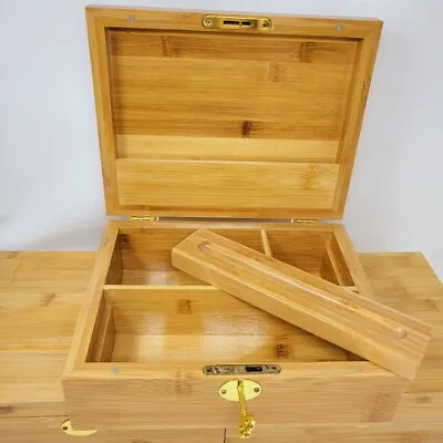 £23.50 • Buy Handcrafted Lacquer Bamboo Smoking Box | Large Rolling Box / Lockable Stash 