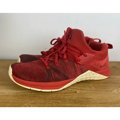 Men Nike Metcon Flyknit 3 Majestic Red Athletic Sneakers AQ8022-600 9 • $24.99