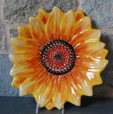 Maxcera Sunflower DINNER Plate  Flower Shape 3D Figural  10.5  NEW Cream • $16.95