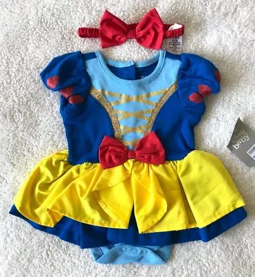 Disney Store Baby Girls Adorable Snow White 2 Pce Fancy Dress Costume ~ 9-12m 🍎 • £24.99