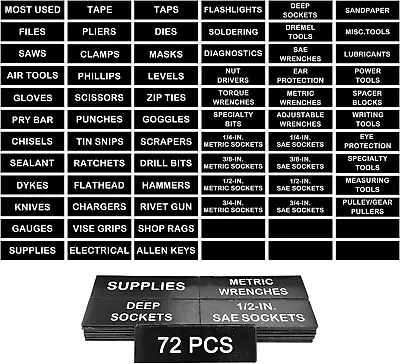 Magnetic Tool Lable Tool Box Organization Labels With Strong Magnet Easy To Read • $26.50