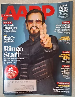 AARP Magazine Dec 2023 Ringo Starr Patrick Stewart Ethridge Christian Bale JFK • $7.95